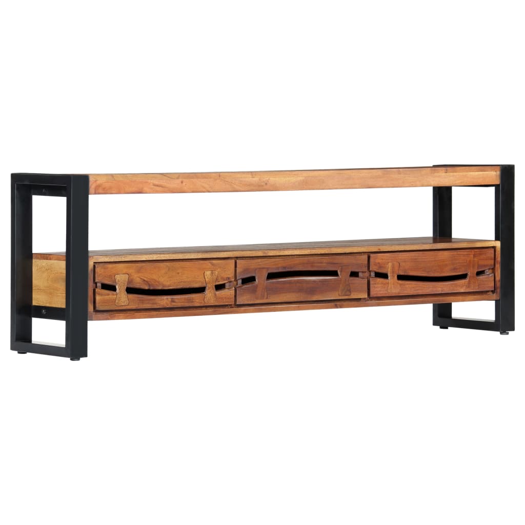 TV Cabinet 140x30x45 cm Solid Acacia Wood - OLBRIT