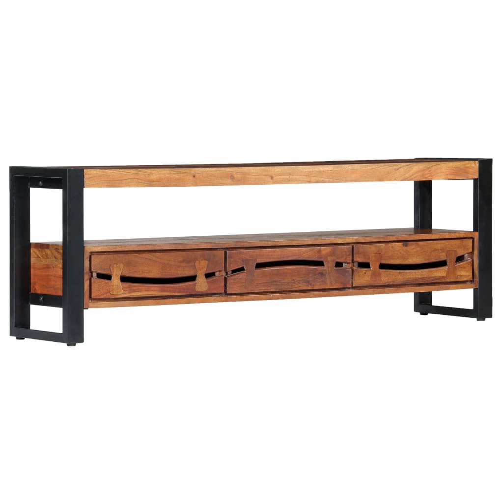 TV Cabinet 140x30x45 cm Solid Acacia Wood - OLBRIT