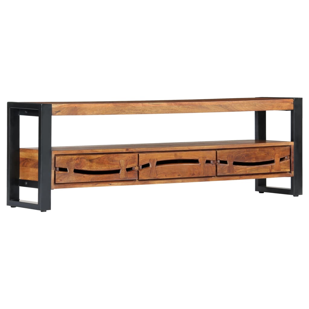 TV Cabinet 140x30x45 cm Solid Acacia Wood - OLBRIT