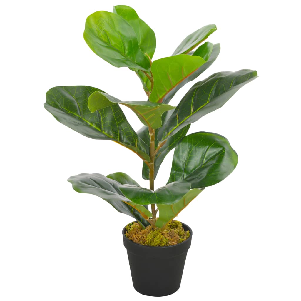Artificial Plant Fiddle Leaves with Pot Green 45 cm - OLBRIT