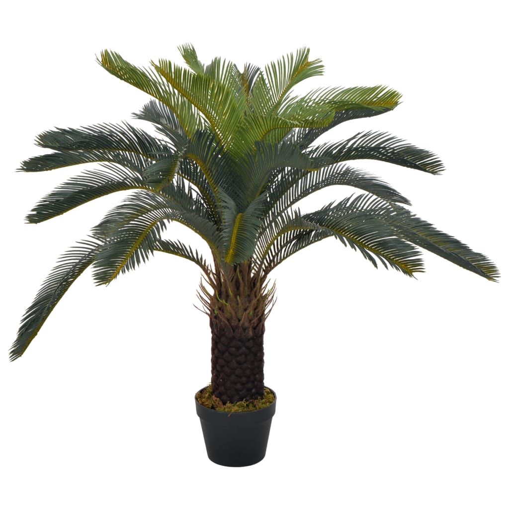 Artificial Plant Cycas Palm with Pot Green 90 cm - OLBRIT