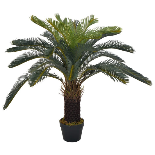 Artificial Plant Cycas Palm with Pot Green 90 cm - OLBRIT