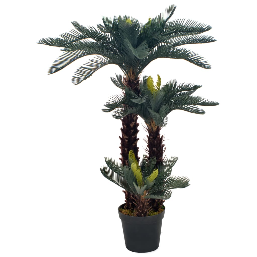 Artificial Plant Cycas Palm with Pot Green 125 cm - OLBRIT