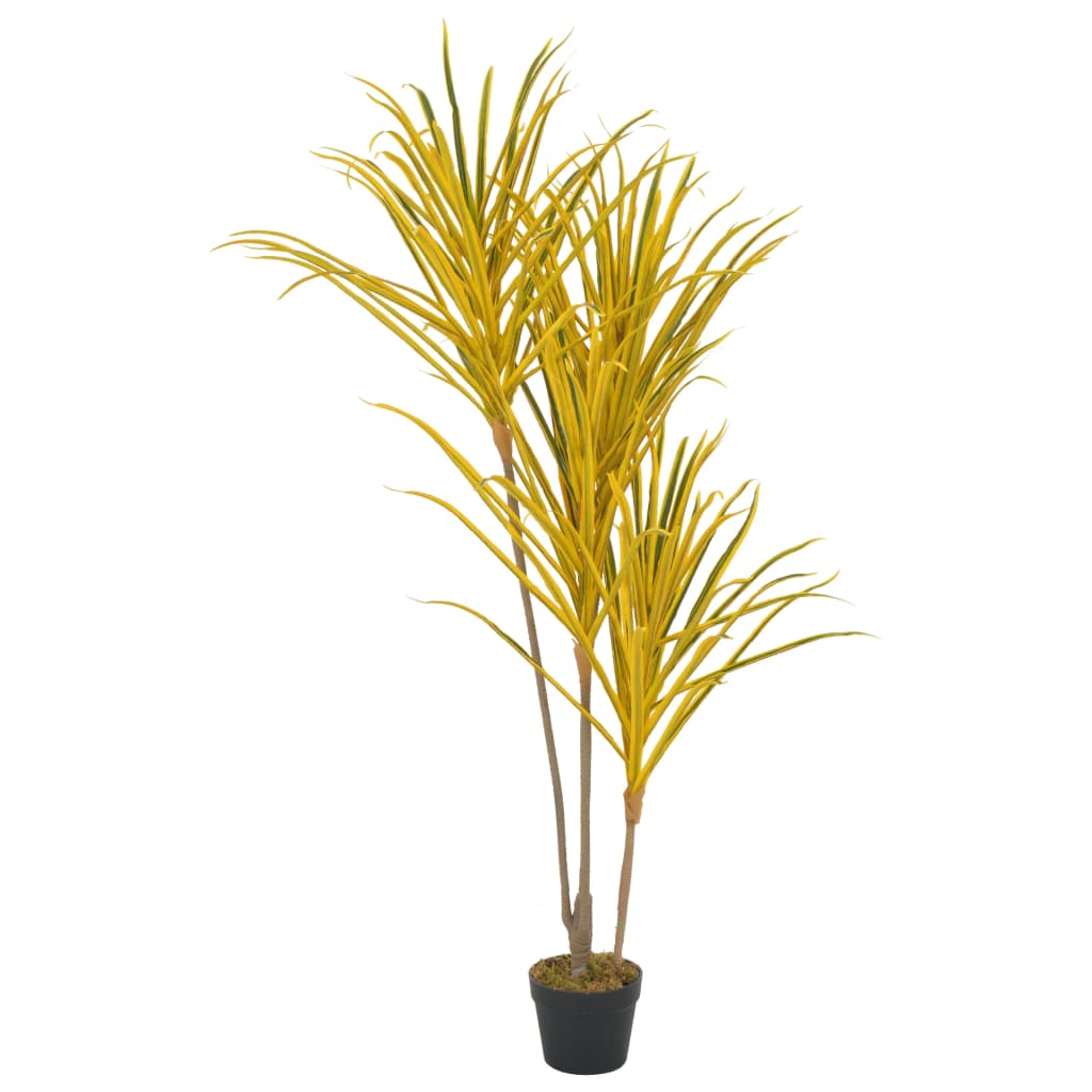 Artificial Plant Dracaena with Pot Yellow 125 cm - OLBRIT