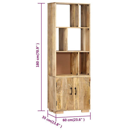 Bookshelf 60x35x180 cm Solid Mango Wood - OLBRIT