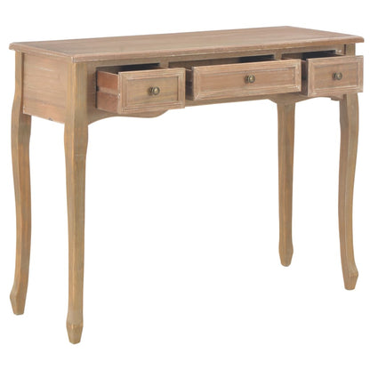 Dressing Console Table with 3 Drawers Brown - OLBRIT