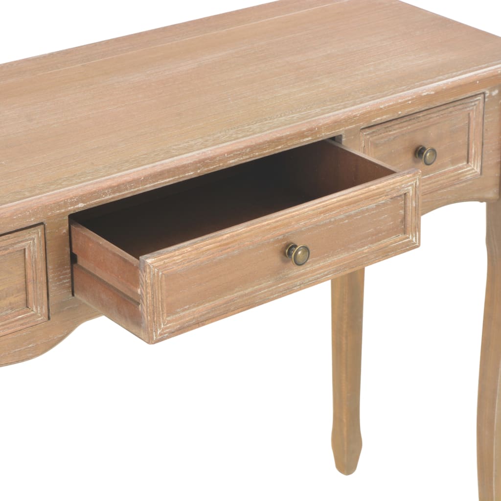 Dressing Console Table with 3 Drawers Brown - OLBRIT