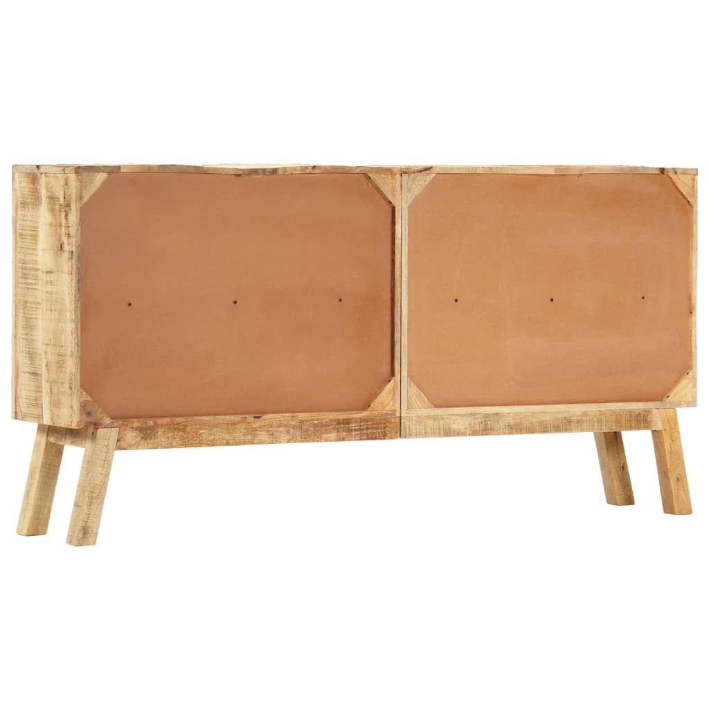 Sideboard Brown and Black 160x30x80 cm Solid Rough Mango Wood - OLBRIT