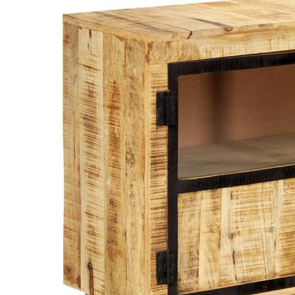 Sideboard Brown and Black 160x30x80 cm Solid Rough Mango Wood - OLBRIT