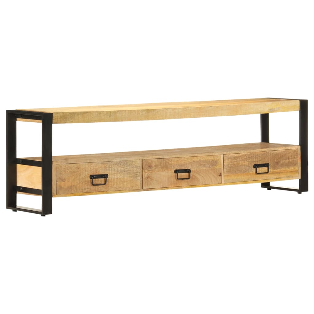 TV Cabinet 150x30x45 cm Solid Mango Wood - OLBRIT