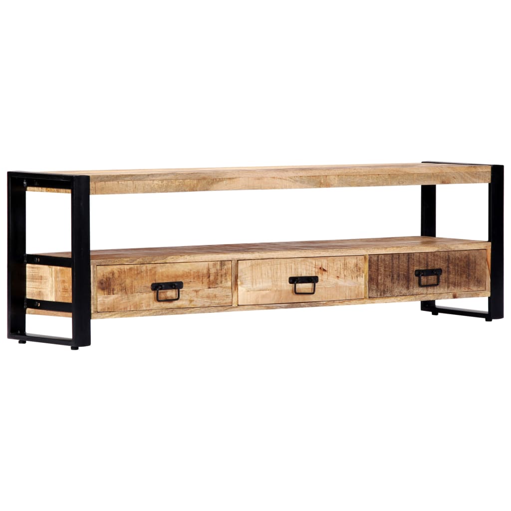 TV Cabinet 150x30x45 cm Solid Mango Wood - OLBRIT