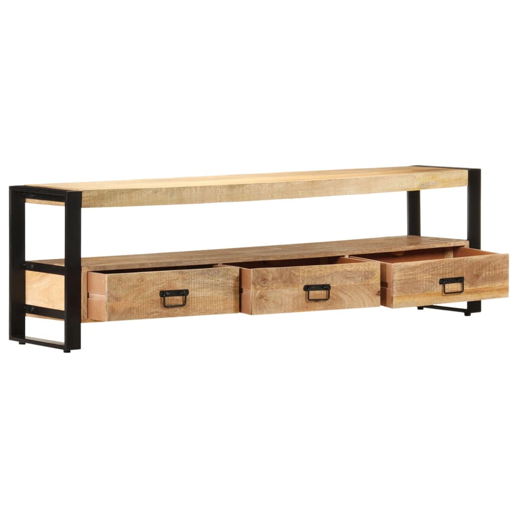 TV Cabinet 150x30x45 cm Solid Mango Wood - OLBRIT
