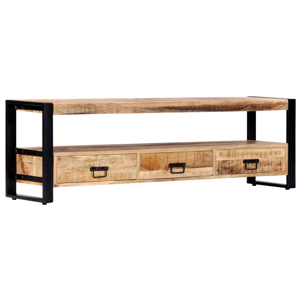 TV Cabinet 150x30x45 cm Solid Mango Wood - OLBRIT