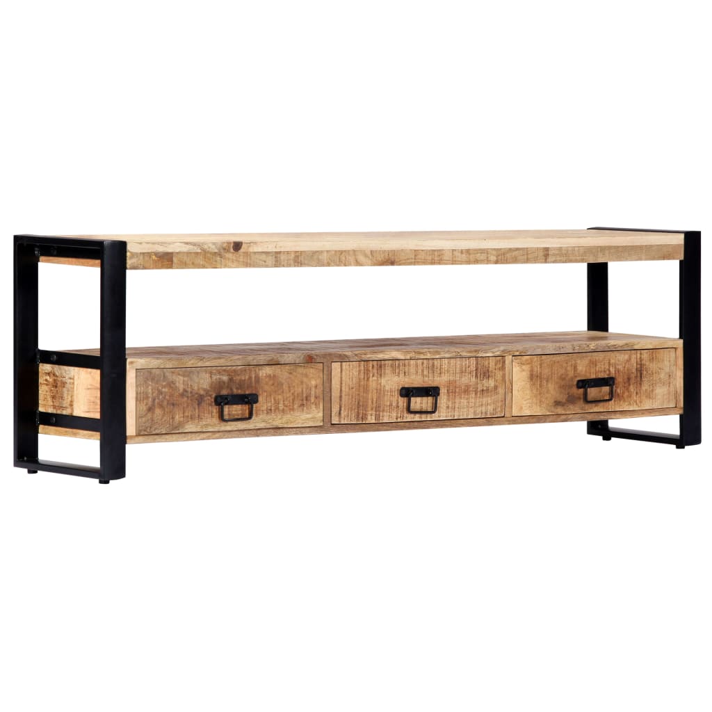 TV Cabinet 150x30x45 cm Solid Mango Wood - OLBRIT