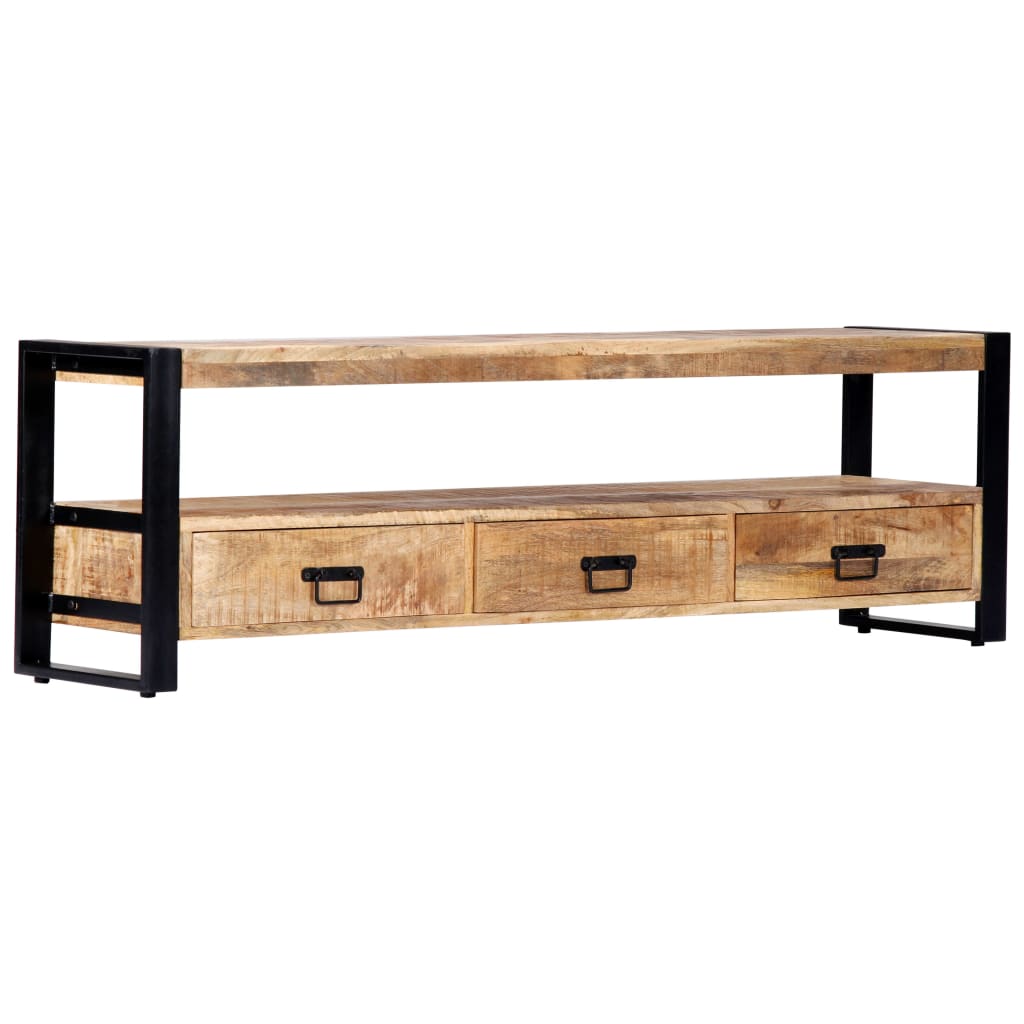 TV Cabinet 150x30x45 cm Solid Mango Wood - OLBRIT