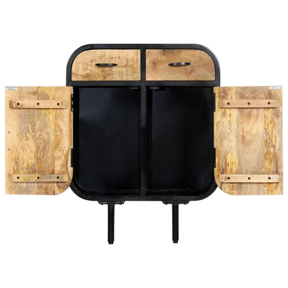 Sideboard 60x30x75 cm Solid Mango Wood and Iron - OLBRIT