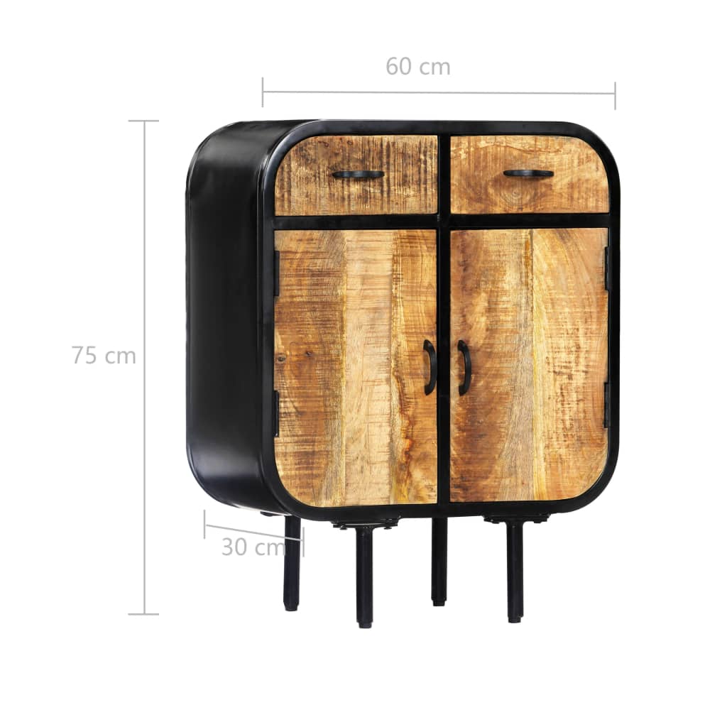 Sideboard 60x30x75 cm Solid Mango Wood and Iron - OLBRIT