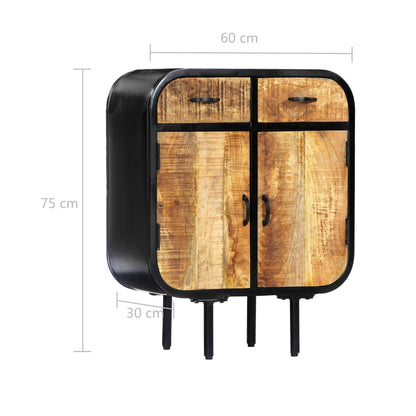 Sideboard 60x30x75 cm Solid Mango Wood and Iron - OLBRIT