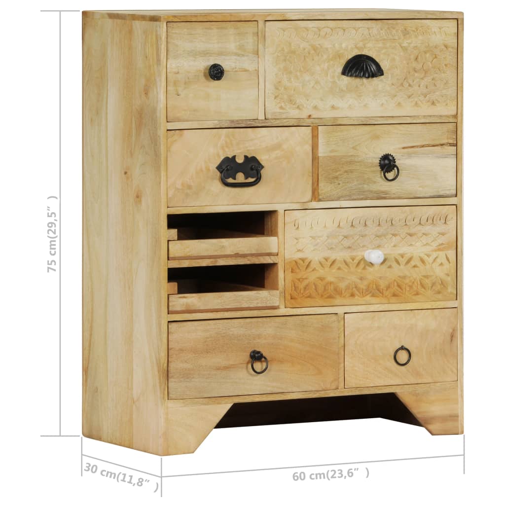 Chest of Drawers 60x30x75 cm Solid Mango Wood - OLBRIT