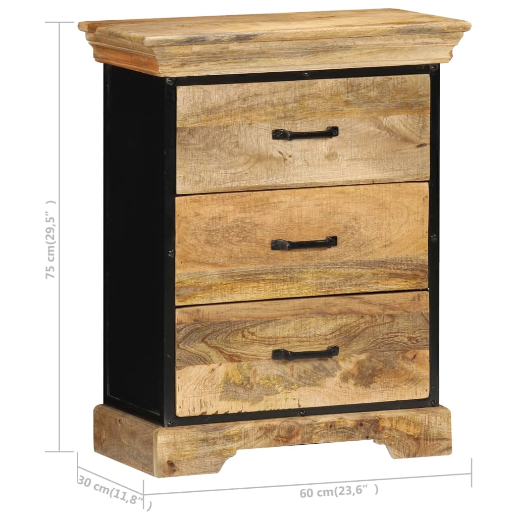 Chest of Drawers 60x30x75 cm Solid Mango Wood - OLBRIT