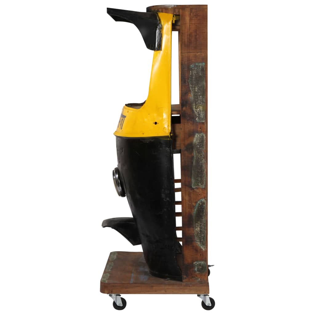 Rickshaw Wine Cabinet 100x60x172 cm Solid Reclaimed Wood - OLBRIT