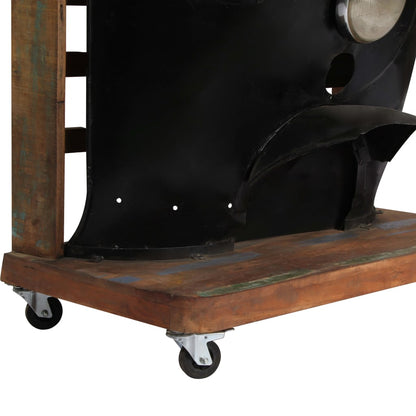 Rickshaw Wine Cabinet 100x60x172 cm Solid Reclaimed Wood - OLBRIT