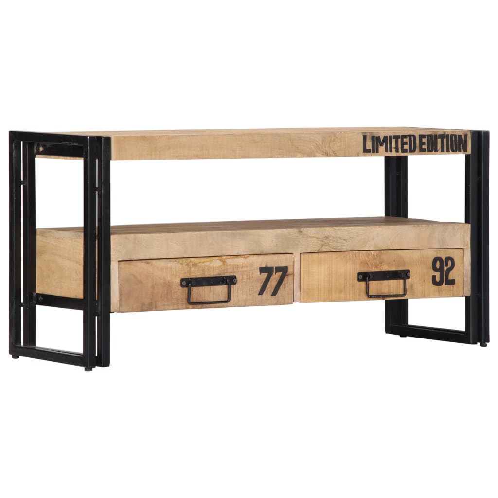 TV Cabinet 100x30x45 cm Solid Mango Wood - OLBRIT