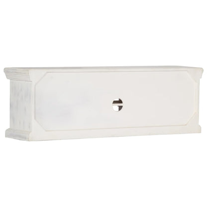 TV Cabinet White 120x30x40 cm Solid Mango Wood - OLBRIT