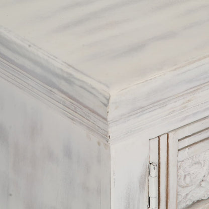 TV Cabinet White 120x30x40 cm Solid Mango Wood - OLBRIT