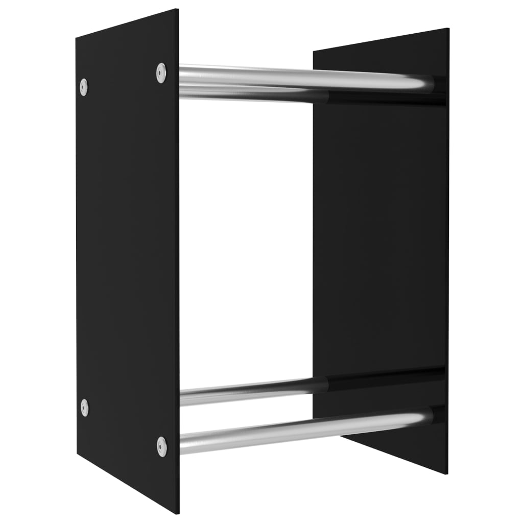 Firewood Rack Black 40x35x60 cm Glass - OLBRIT