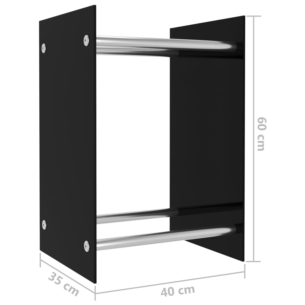 Firewood Rack Black 40x35x60 cm Glass - OLBRIT