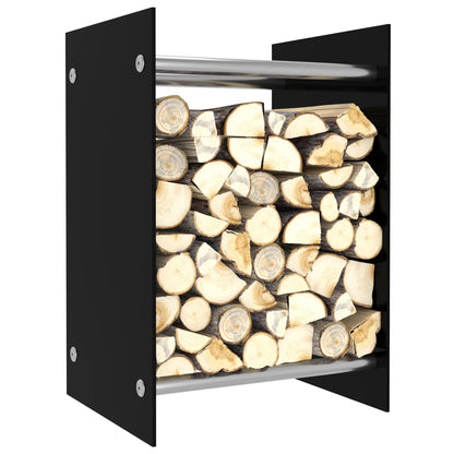 Firewood Rack Black 40x35x60 cm Glass - OLBRIT