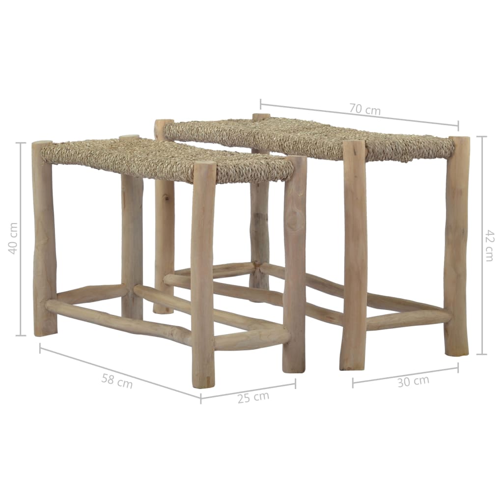 Benches 2 pcs Brown Seagrass - OLBRIT