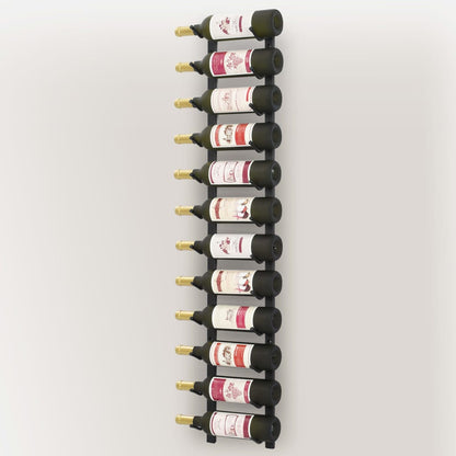 vidaXL Wall Mounted Wine Rack for 12 Bottles Black Iron - OLBRIT