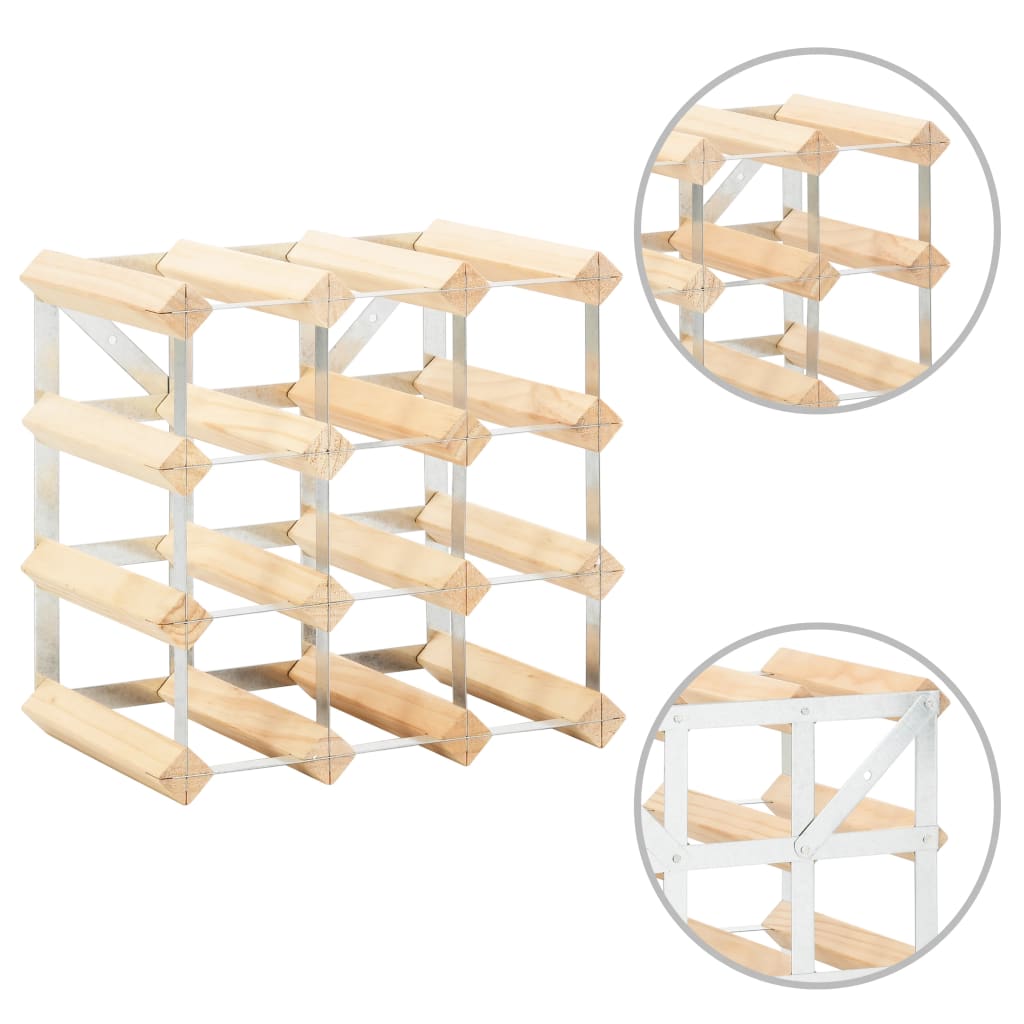 Wine Rack for 12 Bottles Solid Pinewood - OLBRIT