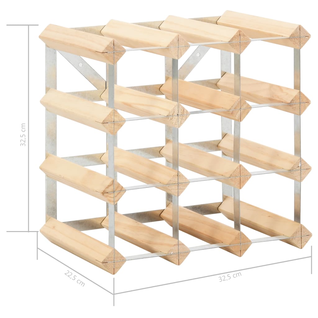 Wine Rack for 12 Bottles Solid Pinewood - OLBRIT