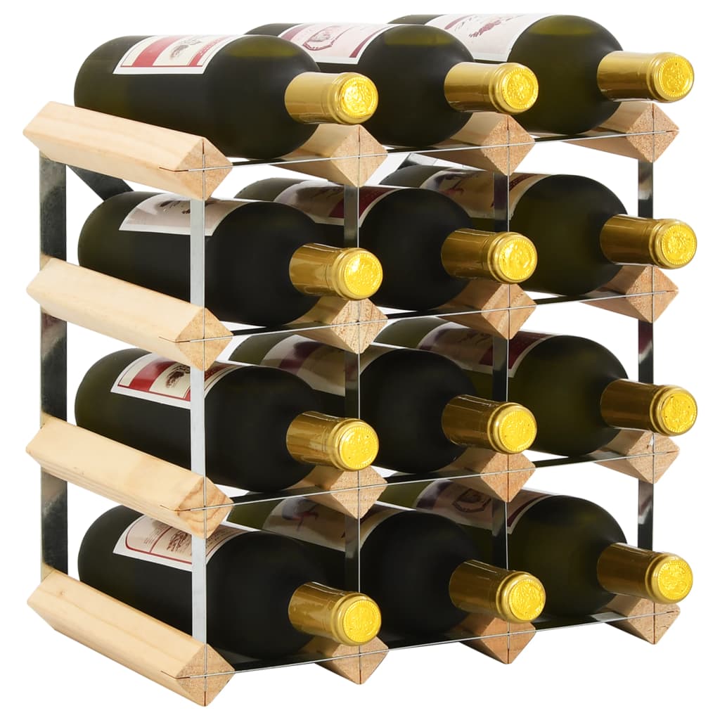 Wine Rack for 12 Bottles Solid Pinewood - OLBRIT