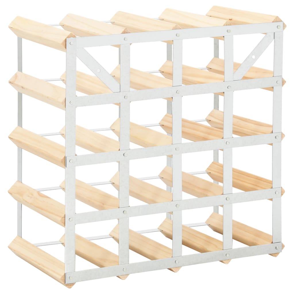 vidaXL Wine Rack for 20 Bottles Solid Pinewood - OLBRIT