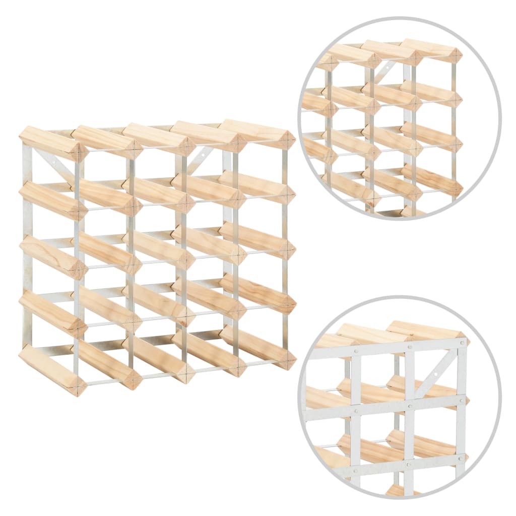 vidaXL Wine Rack for 20 Bottles Solid Pinewood - OLBRIT