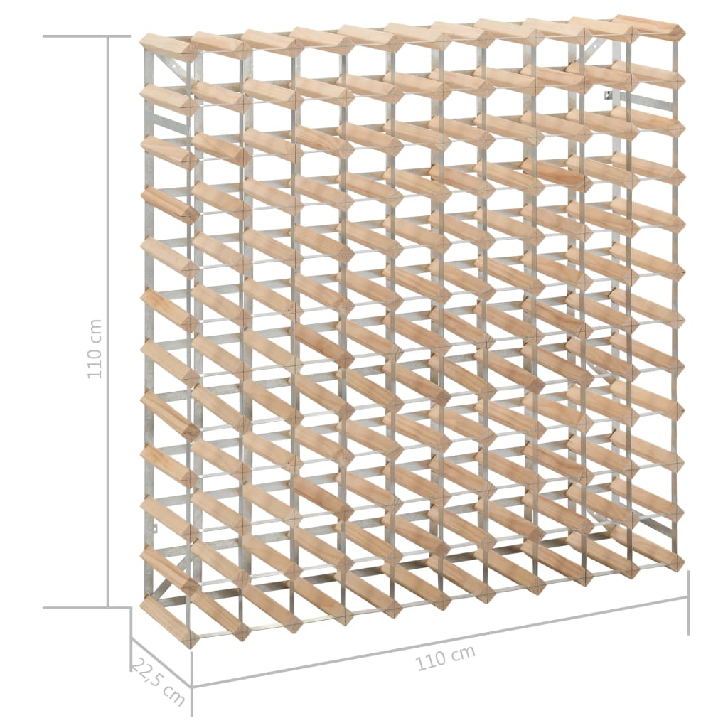 vidaXL Wine Rack for 120 Bottles Solid Pinewood - OLBRIT