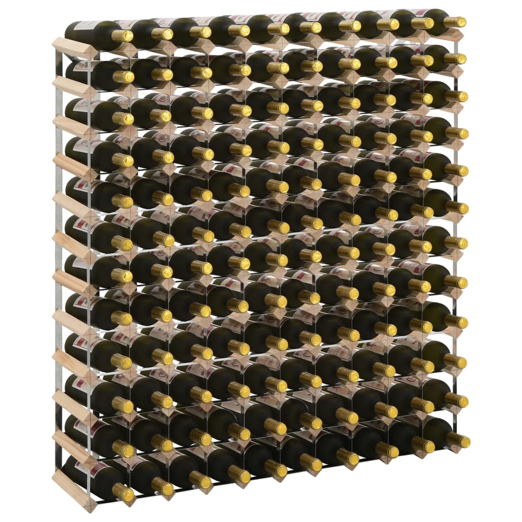 vidaXL Wine Rack for 120 Bottles Solid Pinewood - OLBRIT