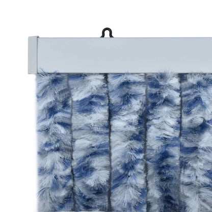 Insect Curtain Blue, White and Silver 100x220 cm Chenille - OLBRIT