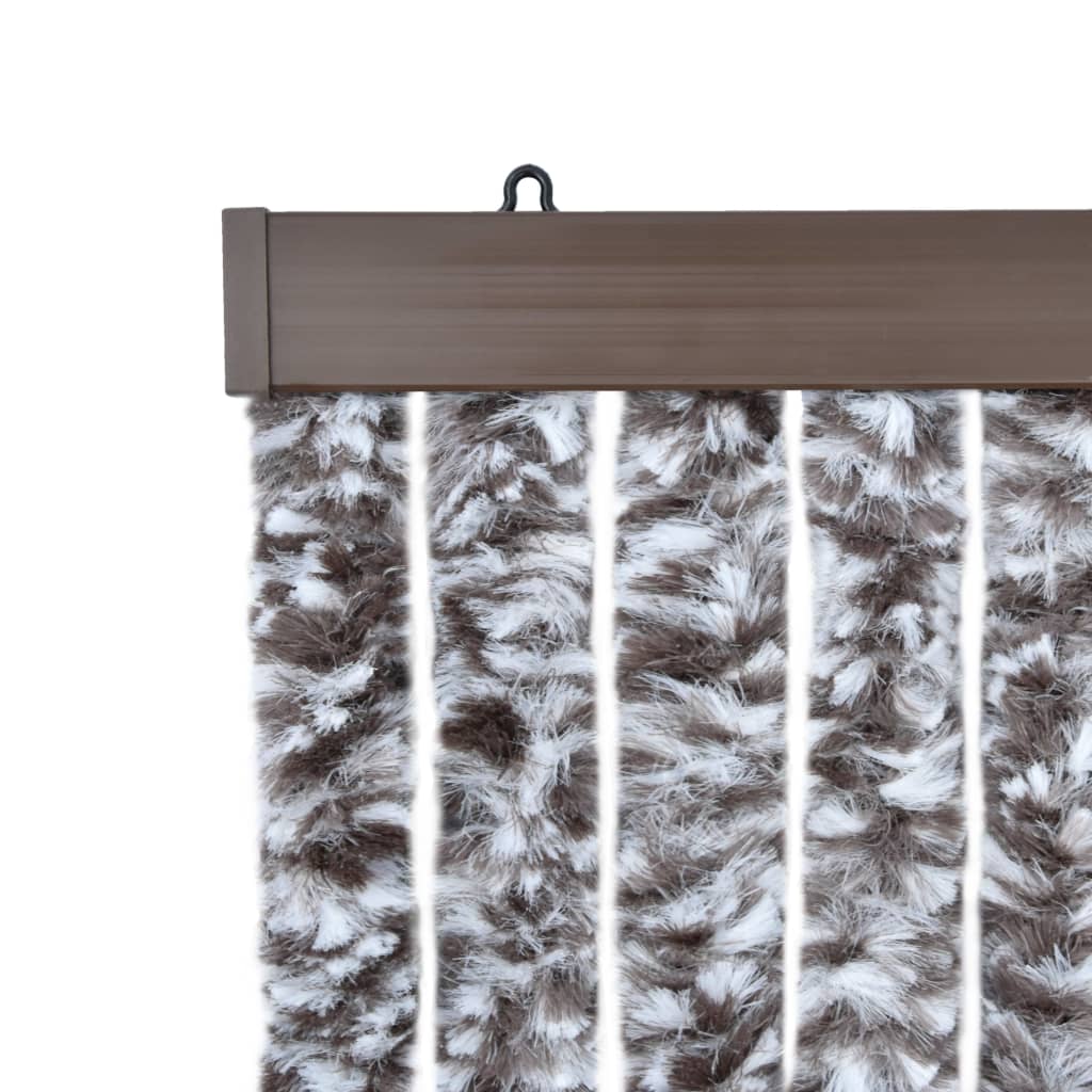Insect Curtain Brown and Beige 100x220 cm Chenille - OLBRIT