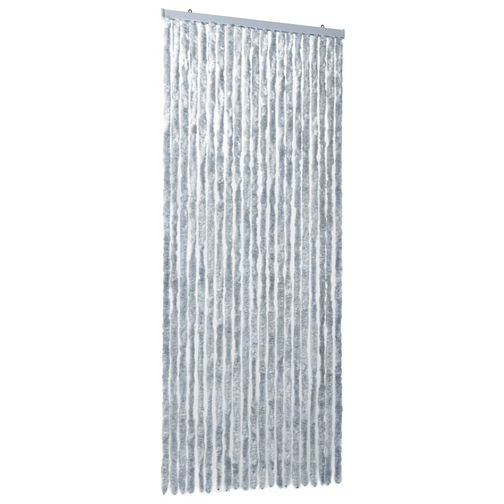 Insect Curtain White and Grey 90x220 cm Chenille - OLBRIT