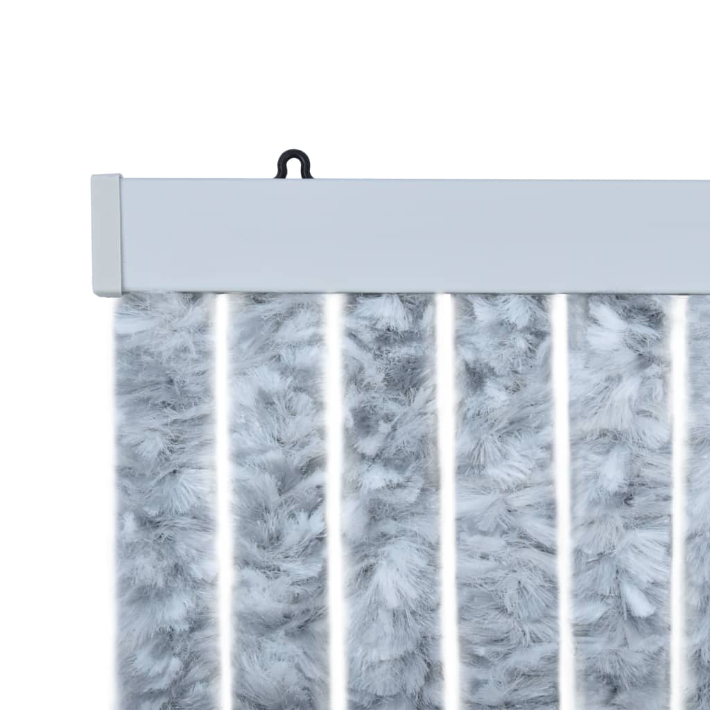 Insect Curtain White and Grey 90x220 cm Chenille - OLBRIT