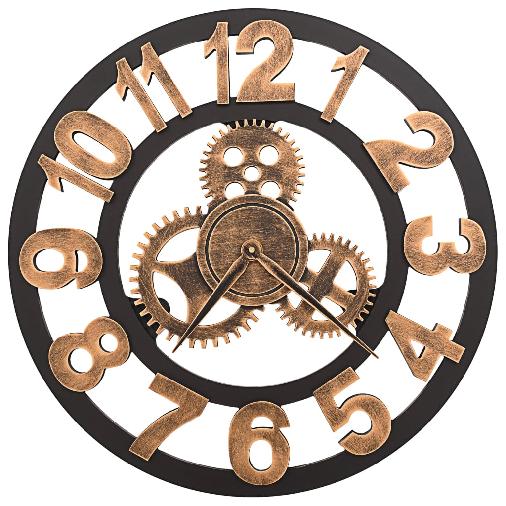 Wall Clock Metal 58 cm Golden and Black - OLBRIT