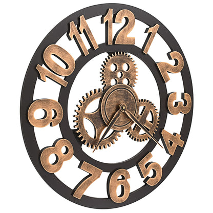 Wall Clock Metal 58 cm Golden and Black - OLBRIT