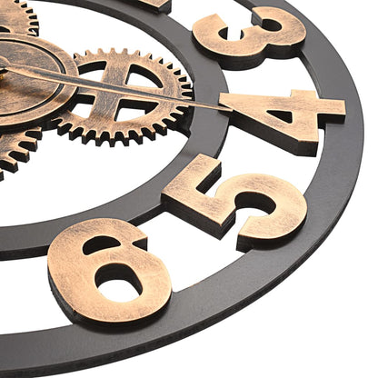 Wall Clock Metal 58 cm Golden and Black - OLBRIT