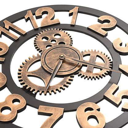 Wall Clock Metal 58 cm Golden and Black - OLBRIT