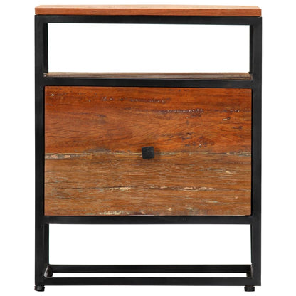 Bedside Cabinet 40x30x50 cm Solid Reclaimed Wood and Steel - OLBRIT